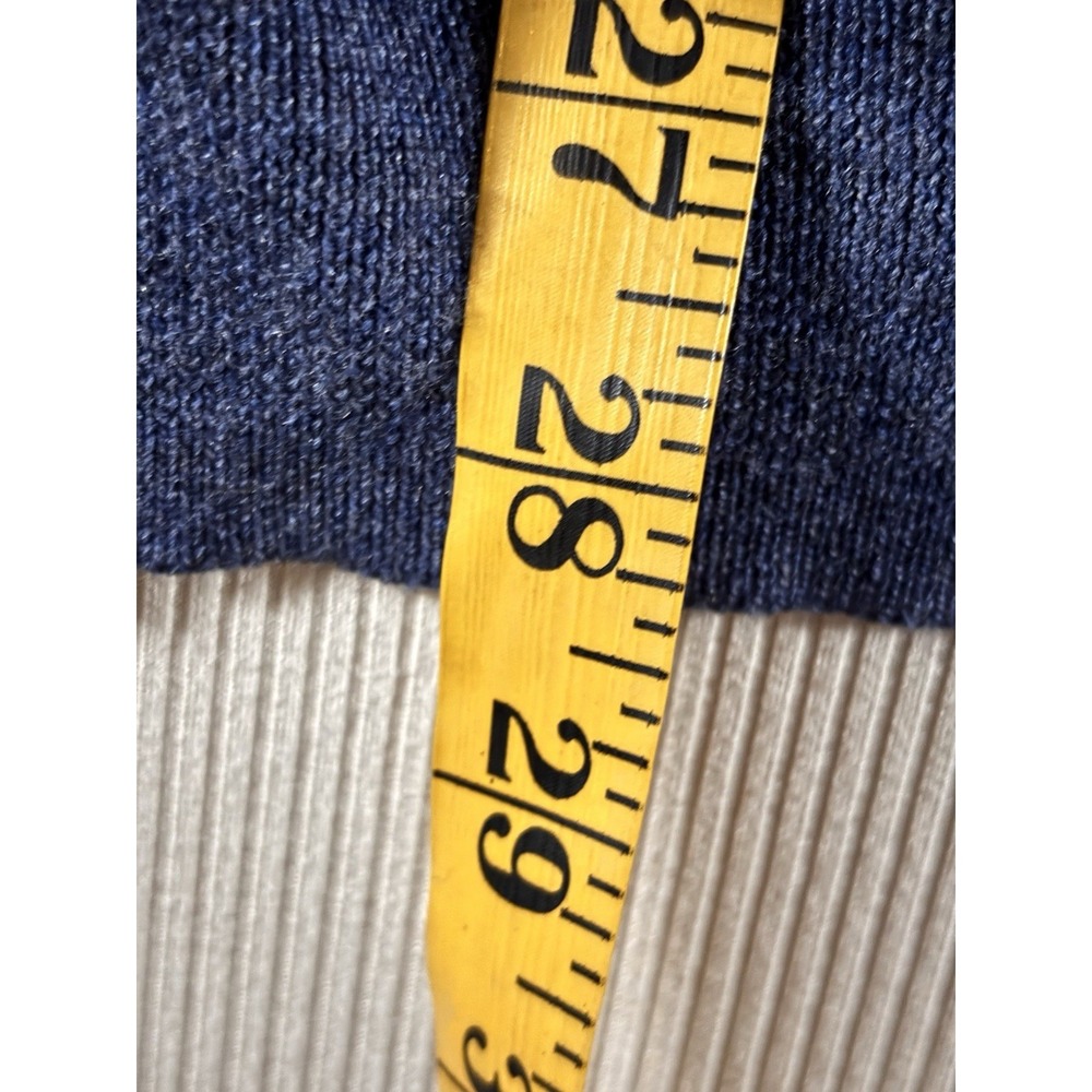 Joseph Aboud Men's Collared Polo 100% Merino Wool Pullover Sweater Blue/Gray L - Picture 4 of 8